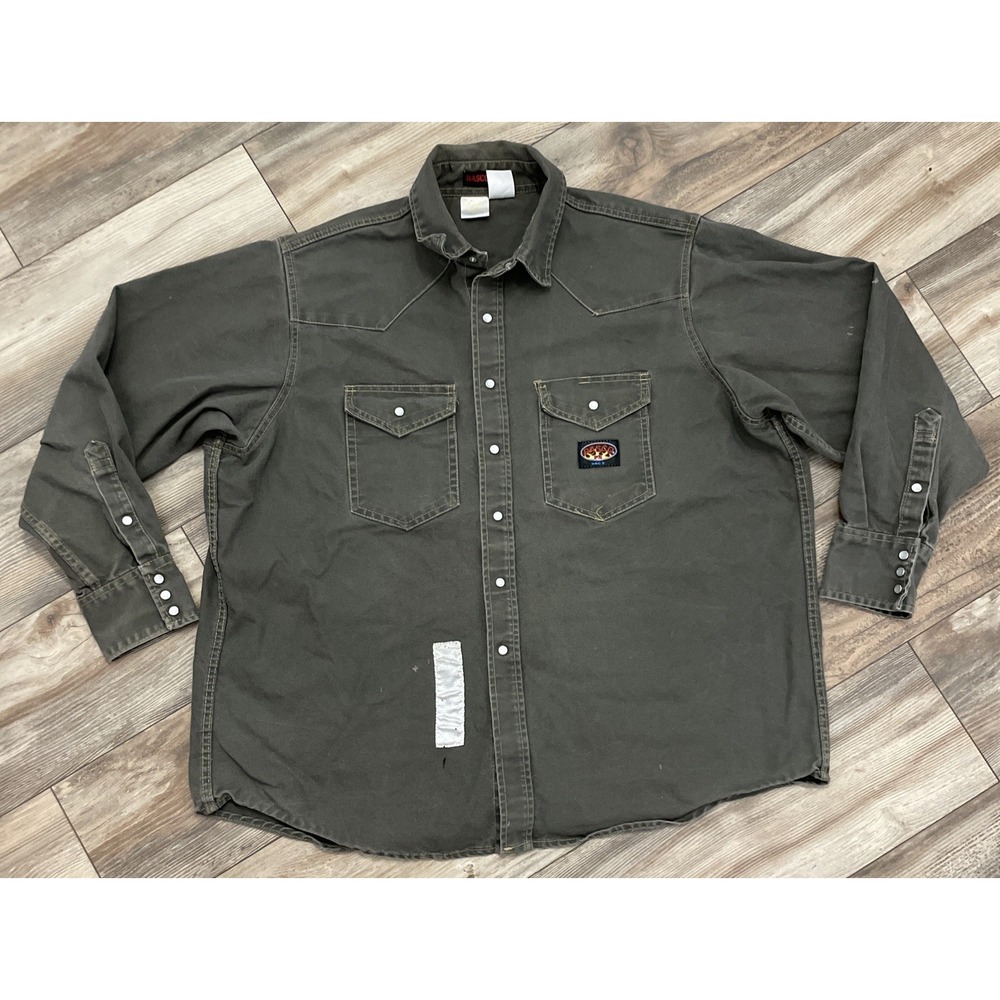 Rasco FR HRC 2 Work Shirt Mens 3XL Pearl Snap Flame‎ Resistant